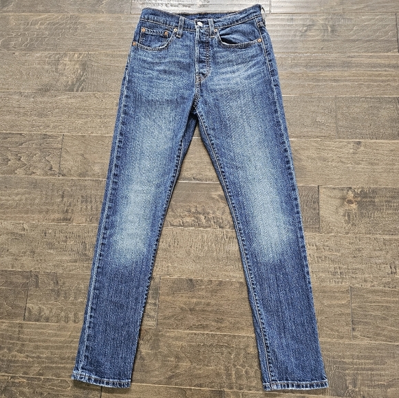 LEVI'S 501 High Rise Skinny Jean Medium Wash Sz 26 x 30 - Picture 1 of 9